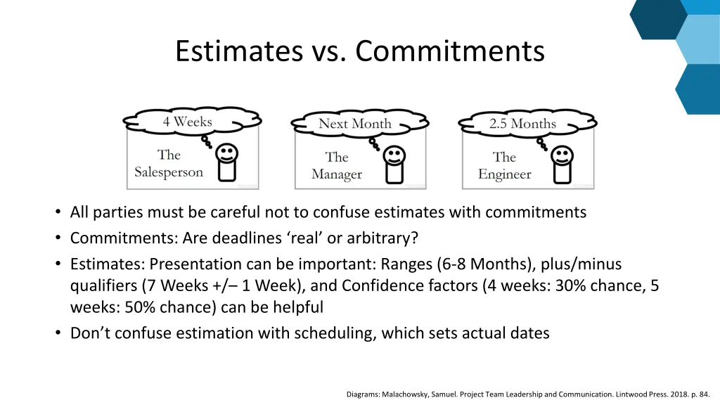 estimates vs commitments