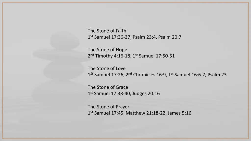 the stone of faith 1 st samuel 17 36 37 psalm 1