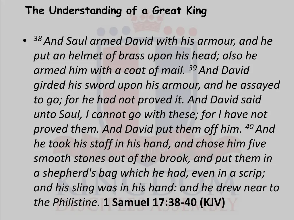 the understanding of a great king