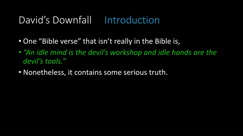 david s downfall introduction