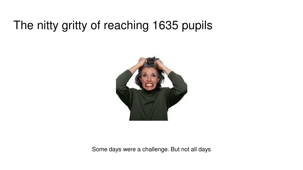 the nitty gritty of reaching 1635 pupils