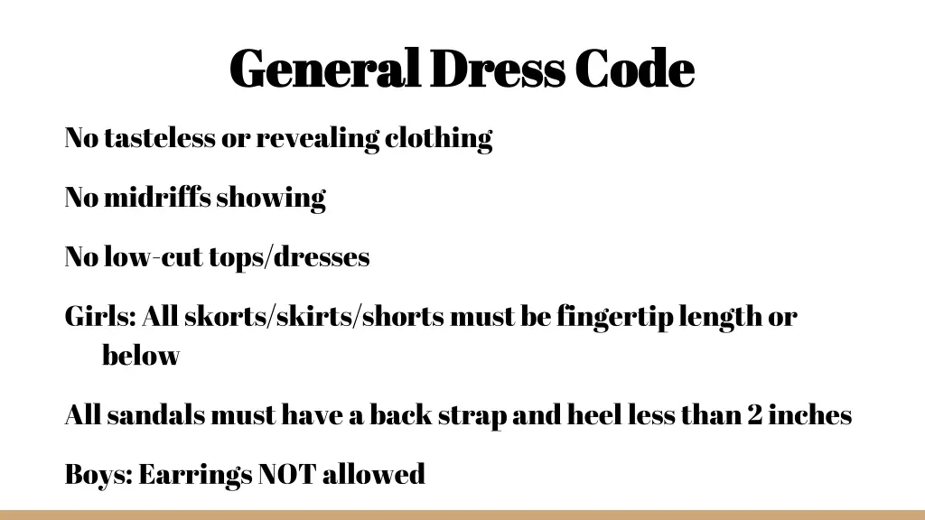 general dress code general dress code