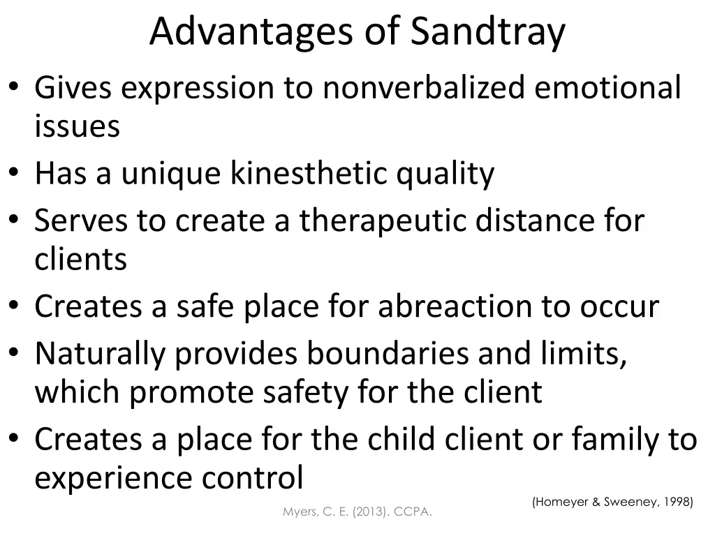 advantages of sandtray gives expression