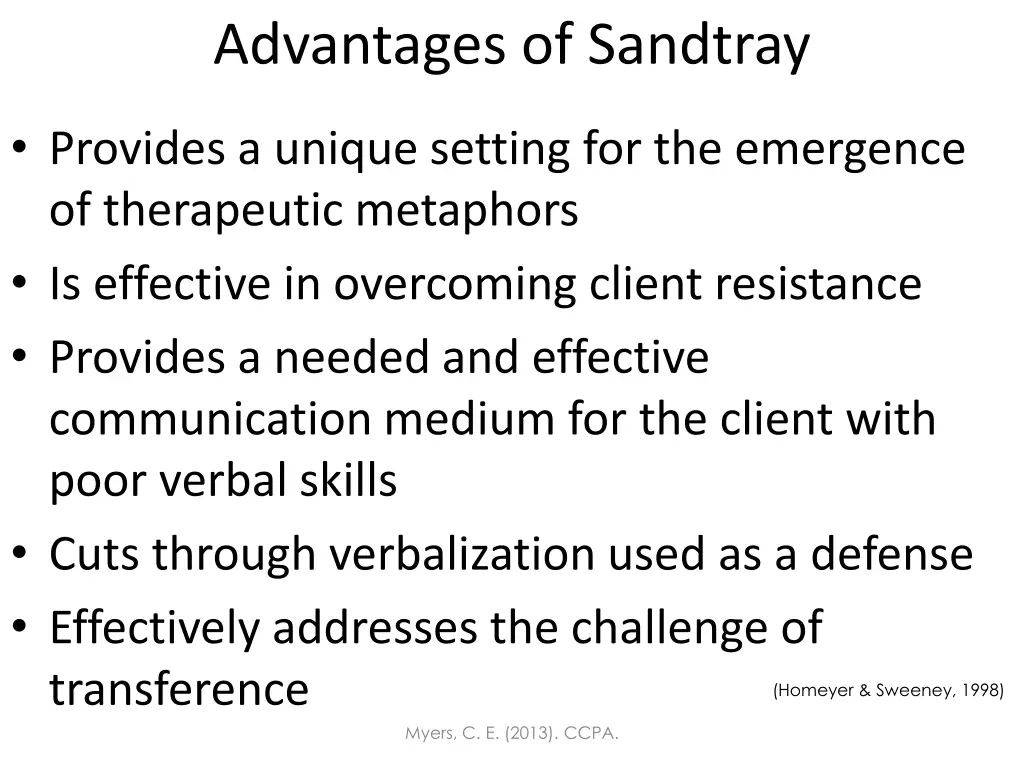 advantages of sandtray