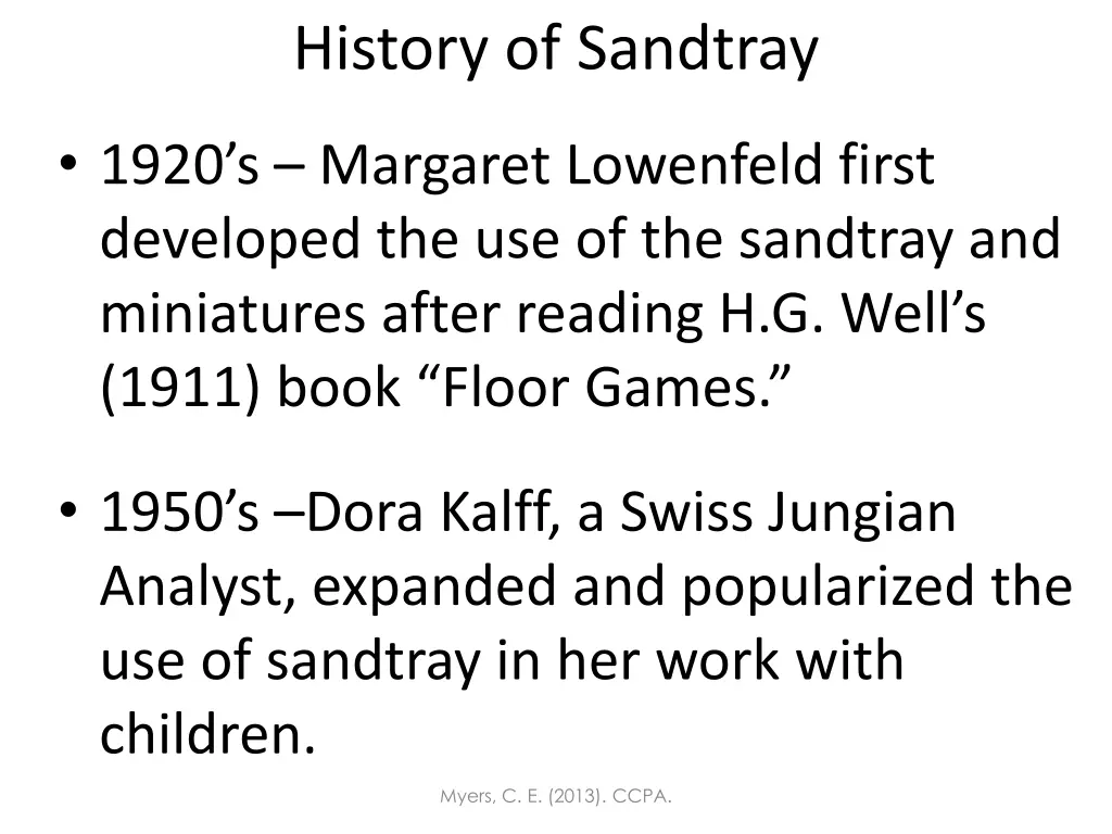 history of sandtray