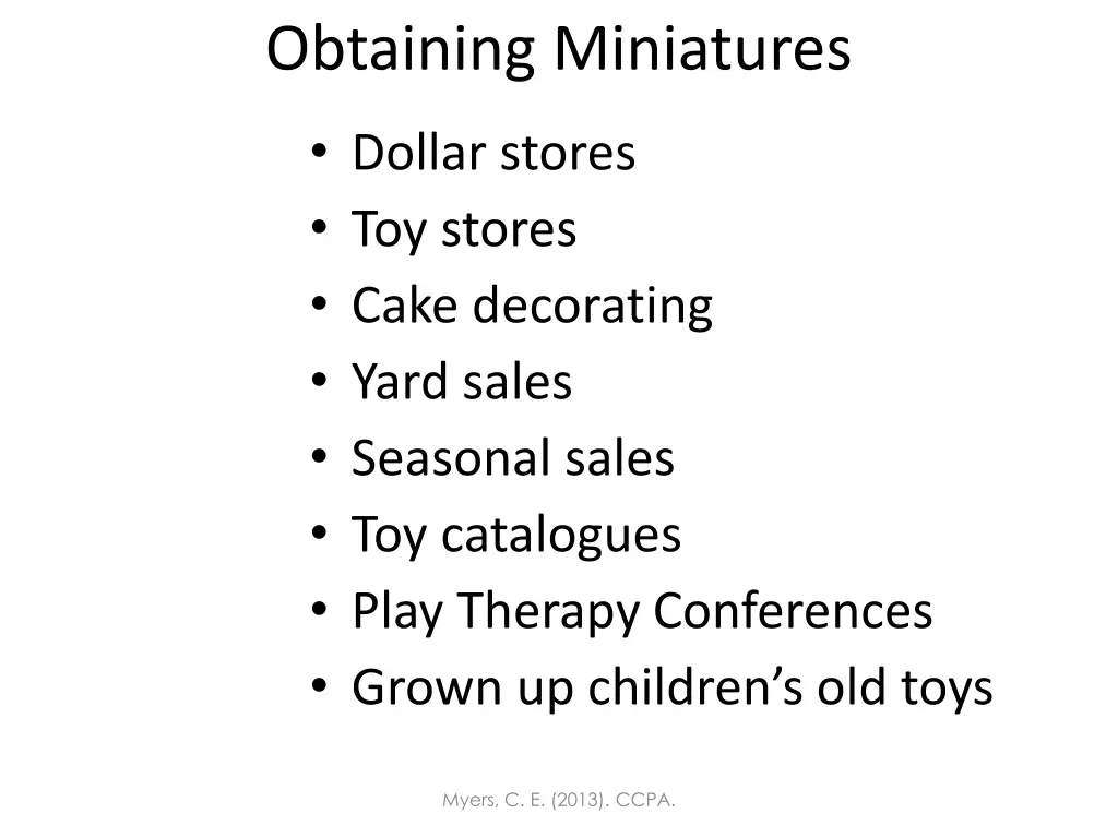 obtaining miniatures