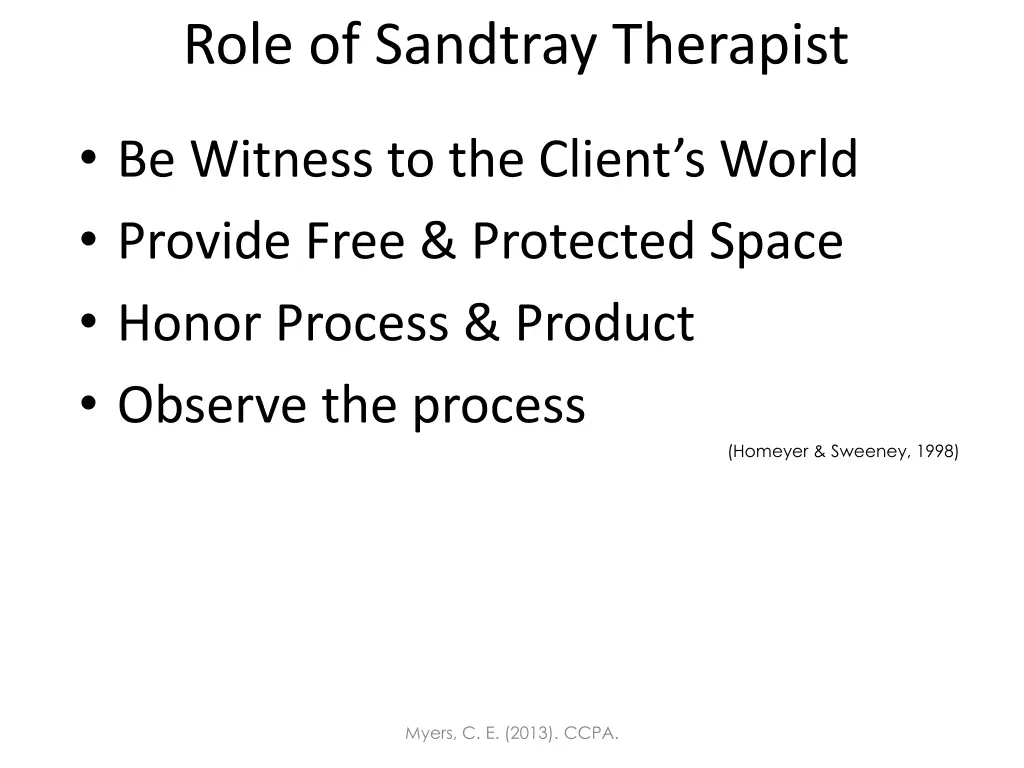 role of sandtray therapist