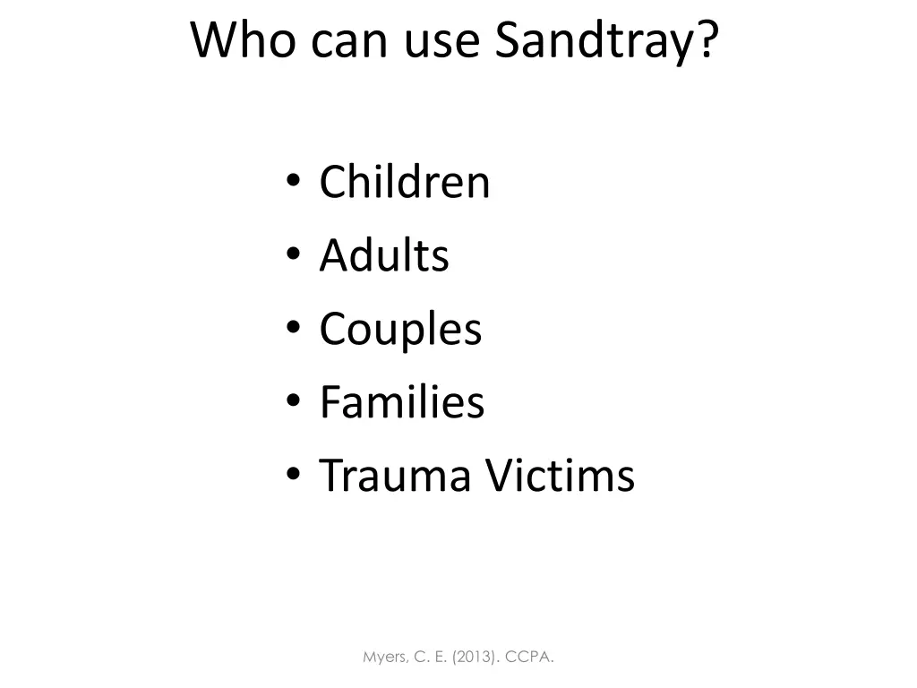 who can use sandtray