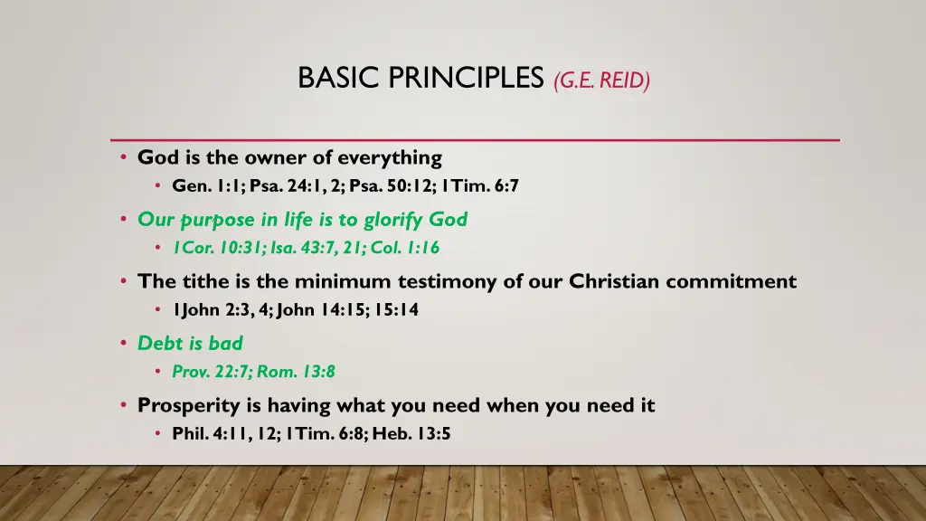 basic principles g e reid