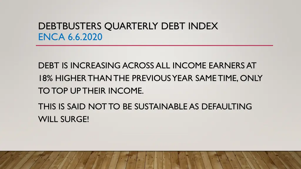 debtbusters quarterly debt index enca 6 6 2020