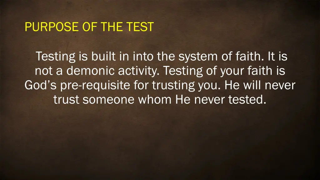 purpose of the test 2