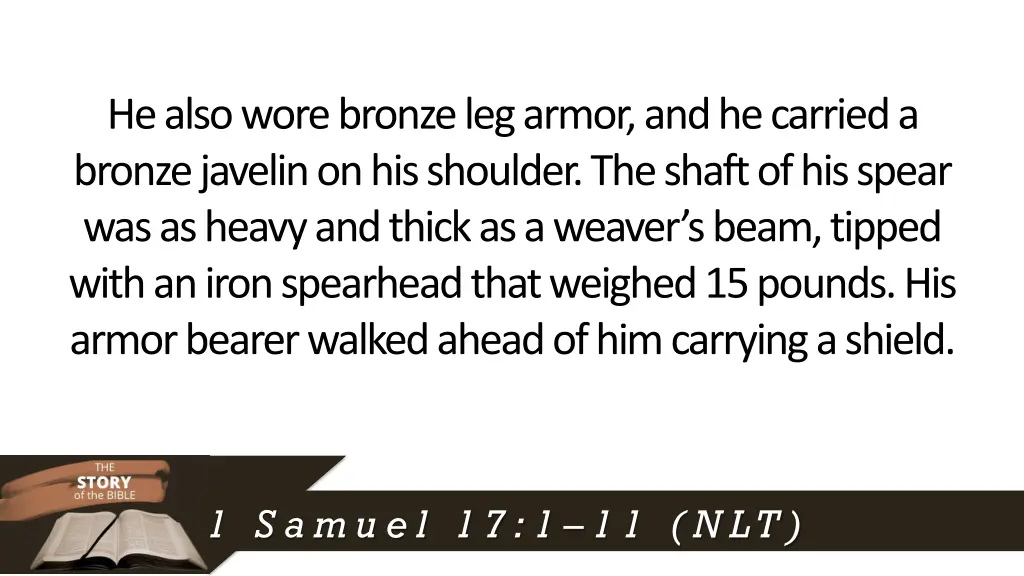 he also wore bronze leg armor and he carried