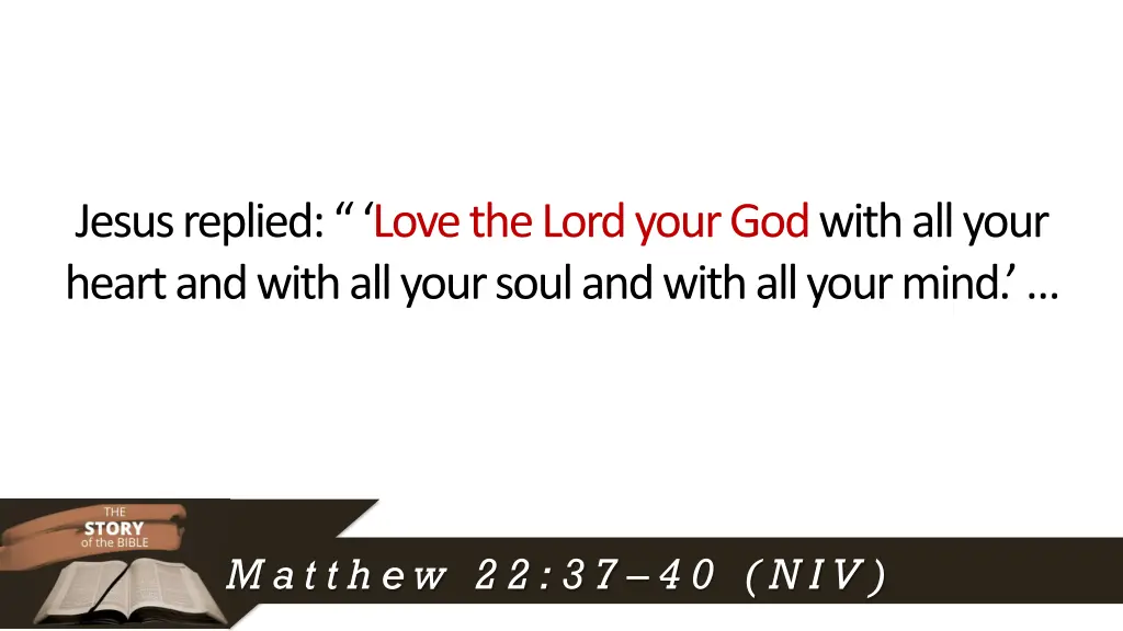 jesus replied love the lord your god with