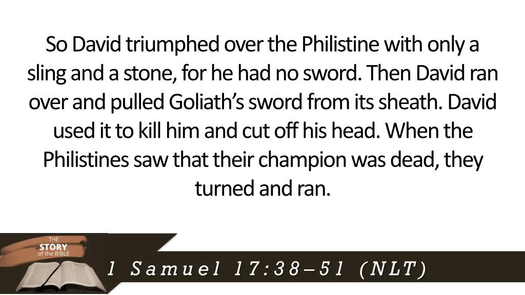 so david triumphed over the philistine with only