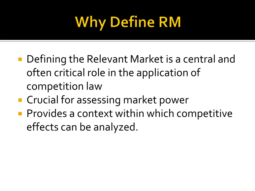 defining the relevant market is a central