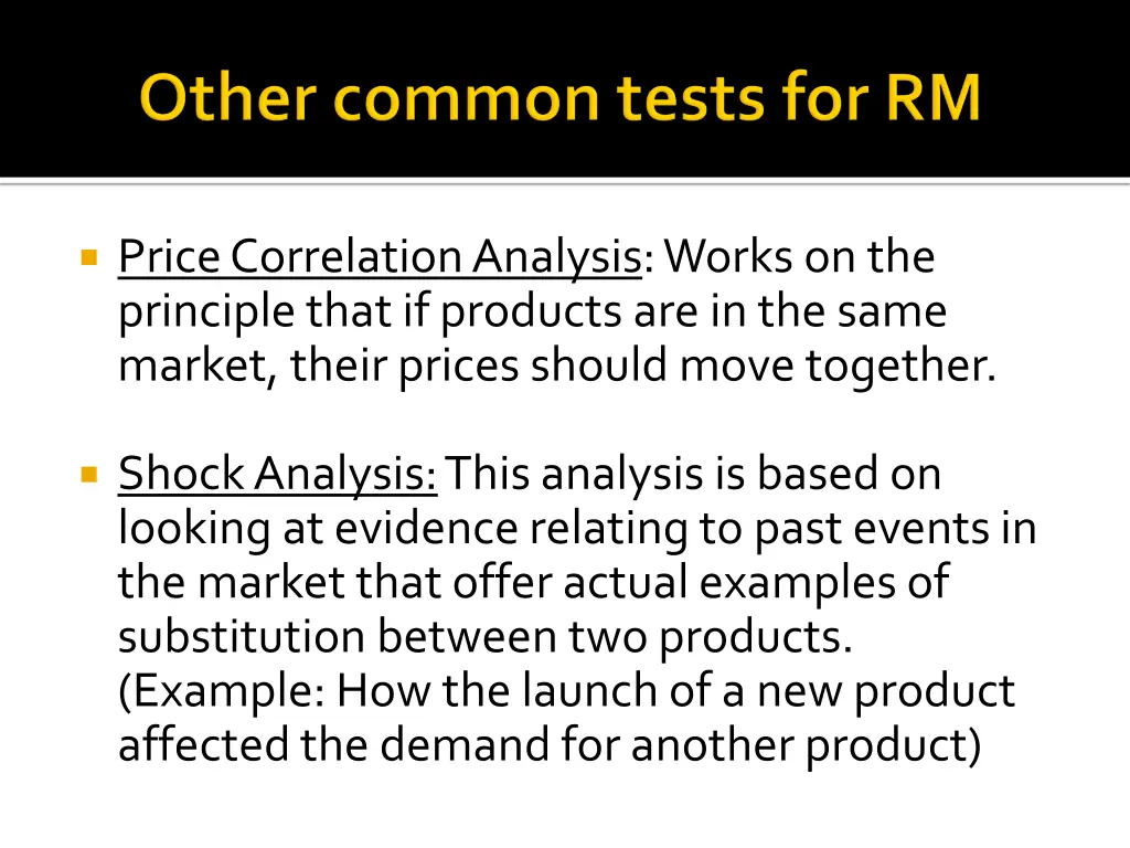 price correlation analysis works on the principle