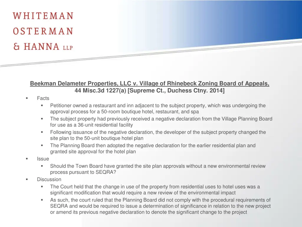 beekman delameter properties llc v village