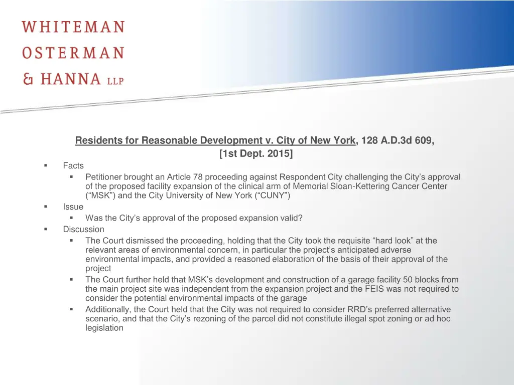 residents for reasonable development v city