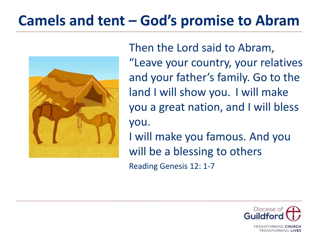 camels and tent god s promise to abram