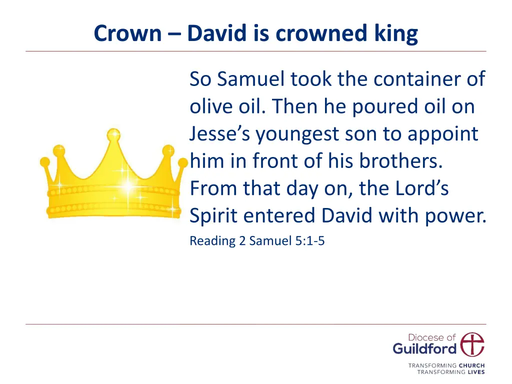 crown david is crowned king