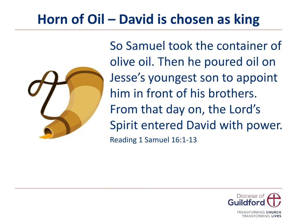 horn of oil david is chosen as king