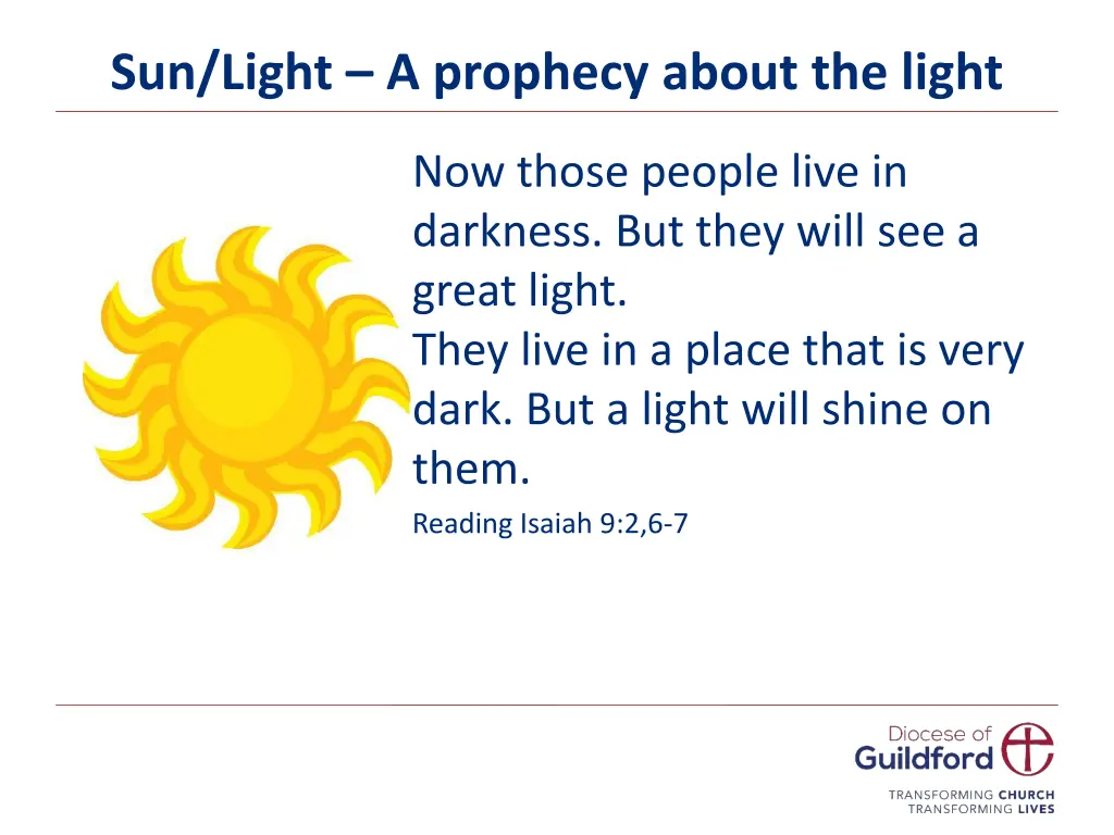 sun light a prophecy about the light