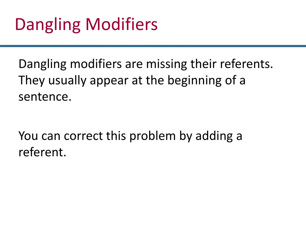 dangling modifiers