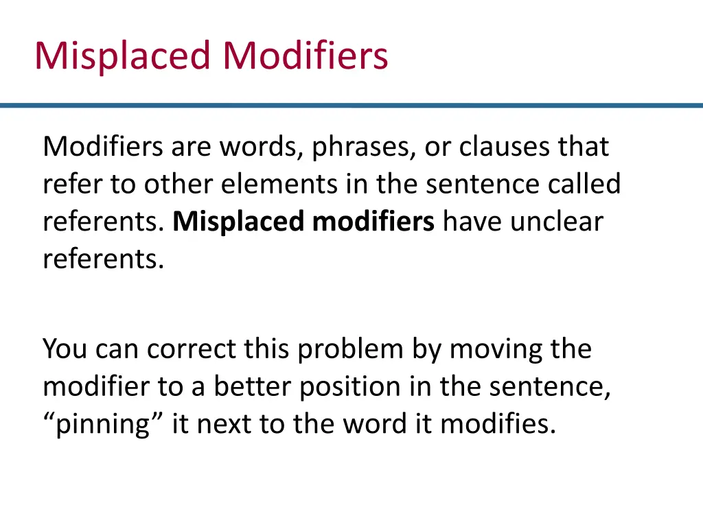 misplaced modifiers