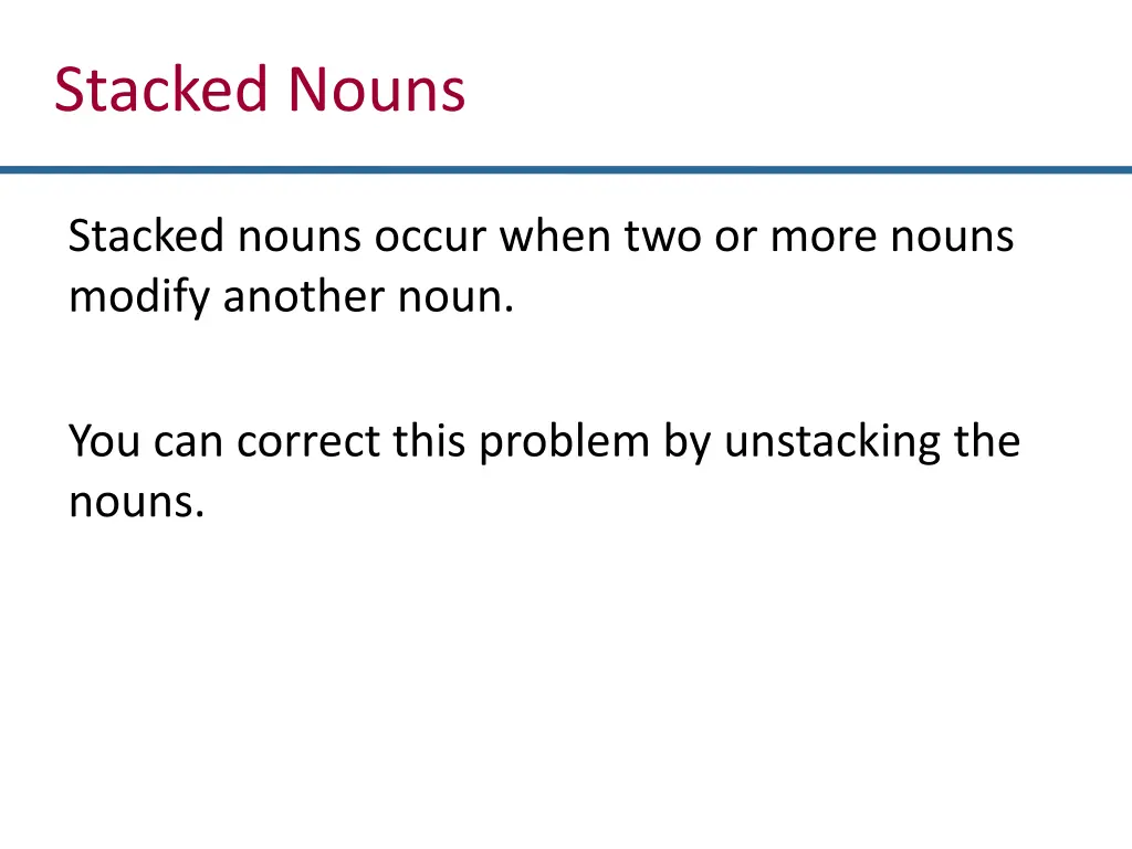 stacked nouns