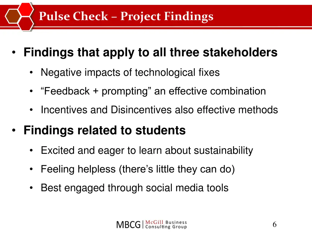 pulse check project findings