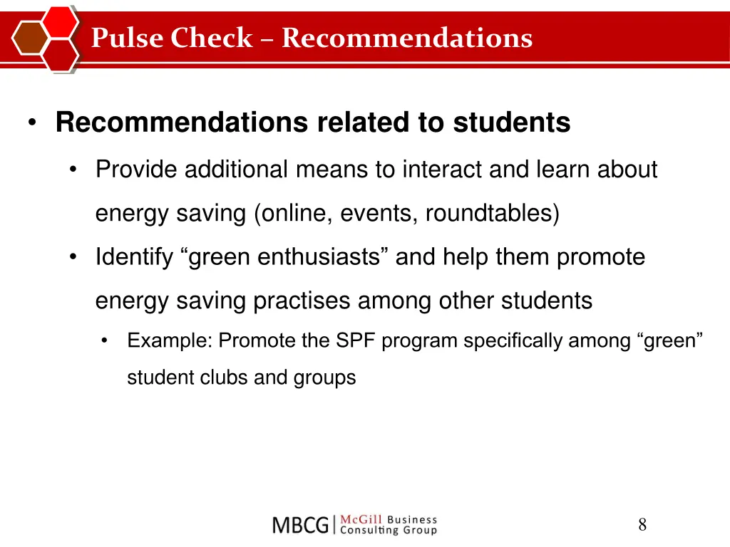 pulse check recommendations