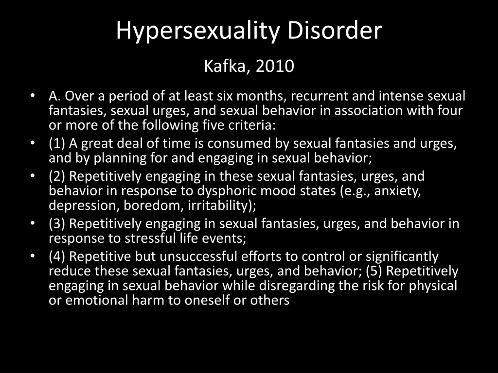 hypersexuality disorder