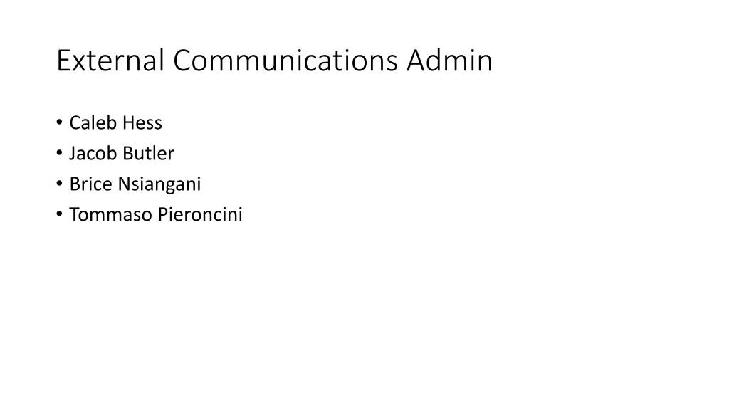 external communications admin