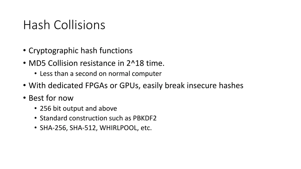 hash collisions