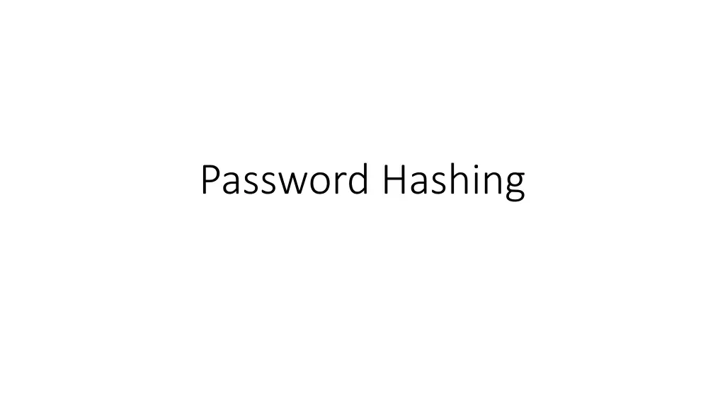 password hashing