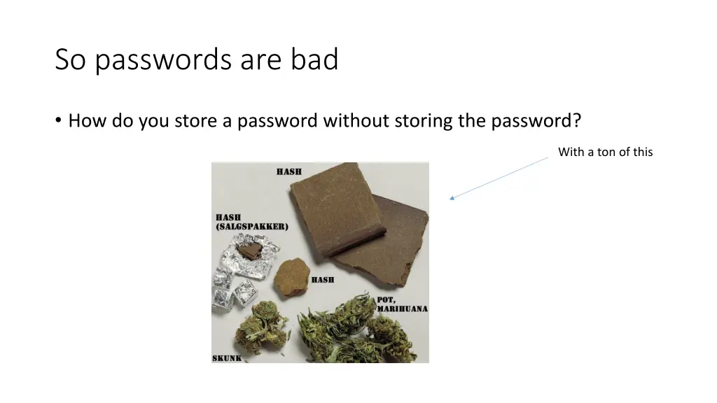 so passwords are bad