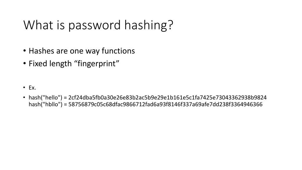 what is password hashing