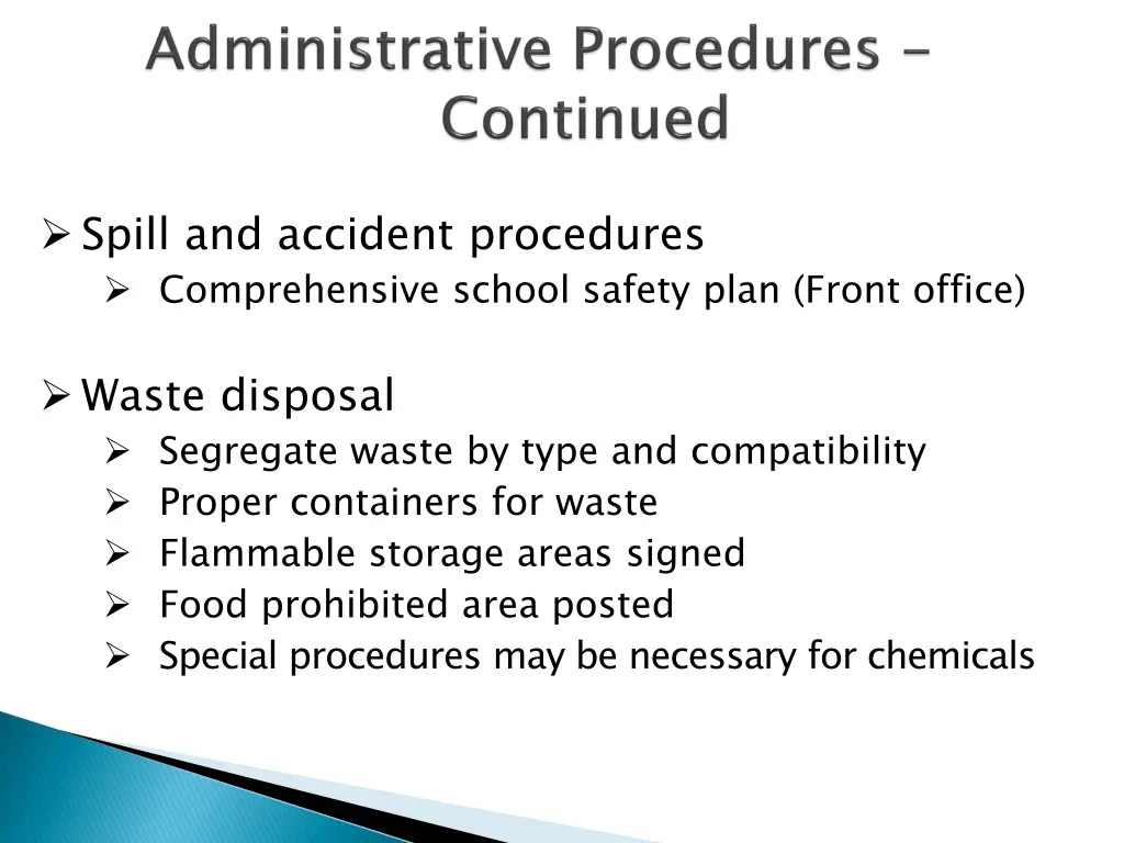 spill and accident procedures comprehensive