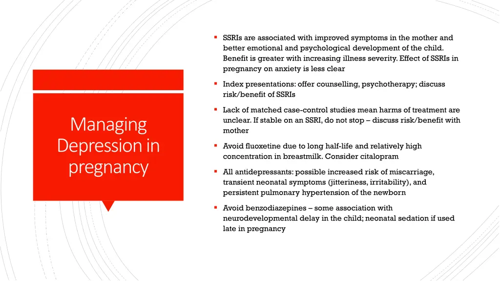 ssris are associated with improved symptoms