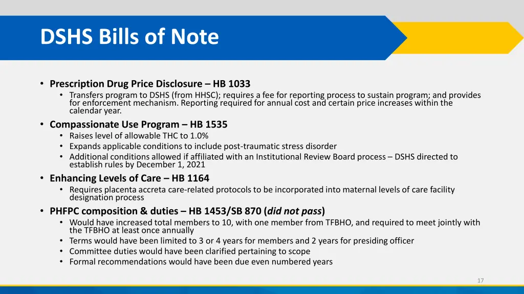 dshs bills of note 1