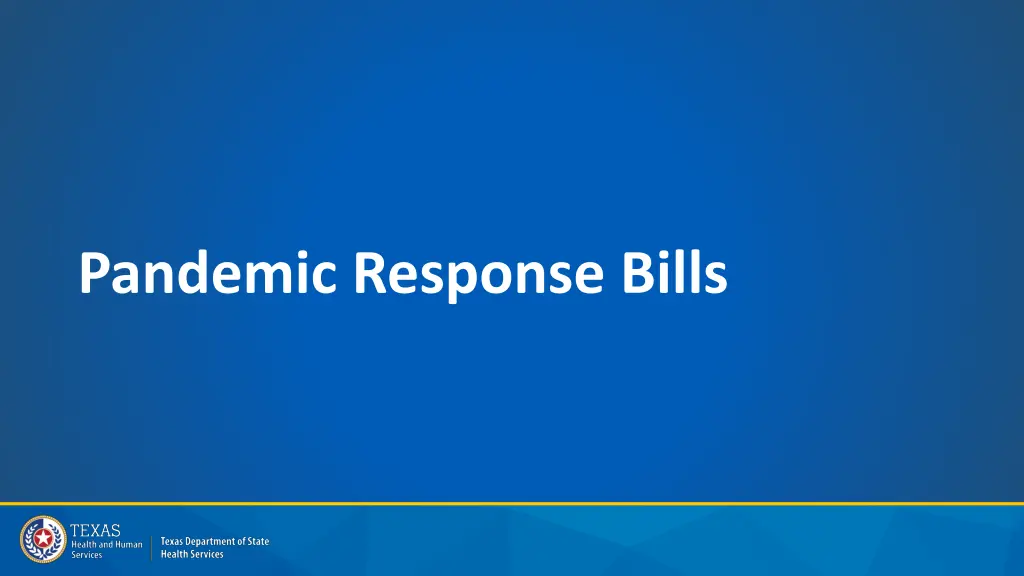 pandemic response bills