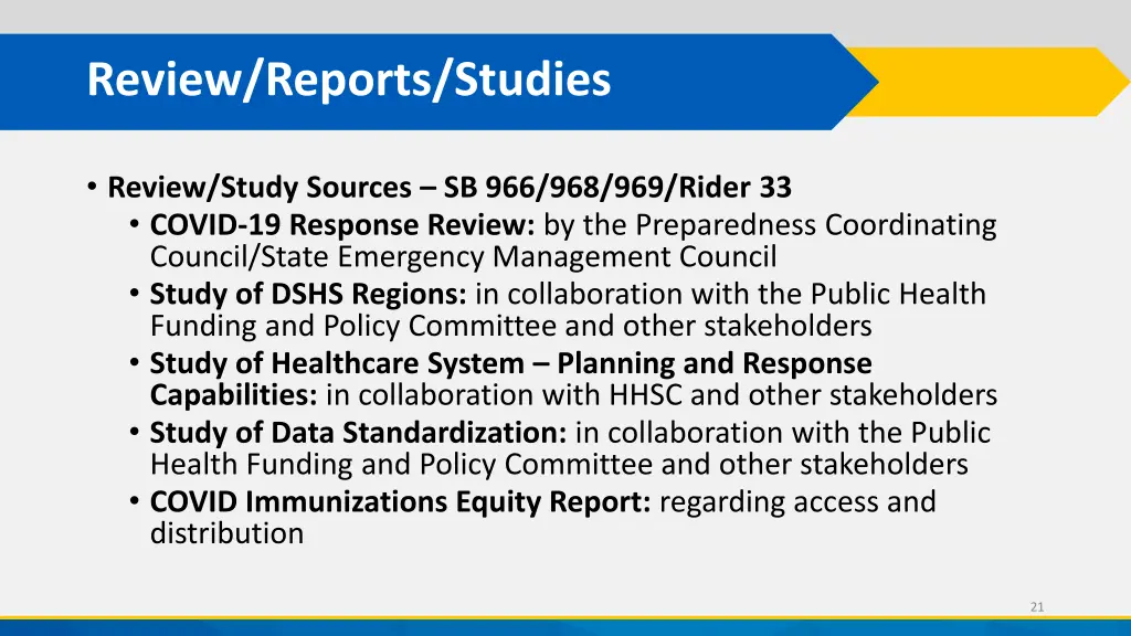 review reports studies