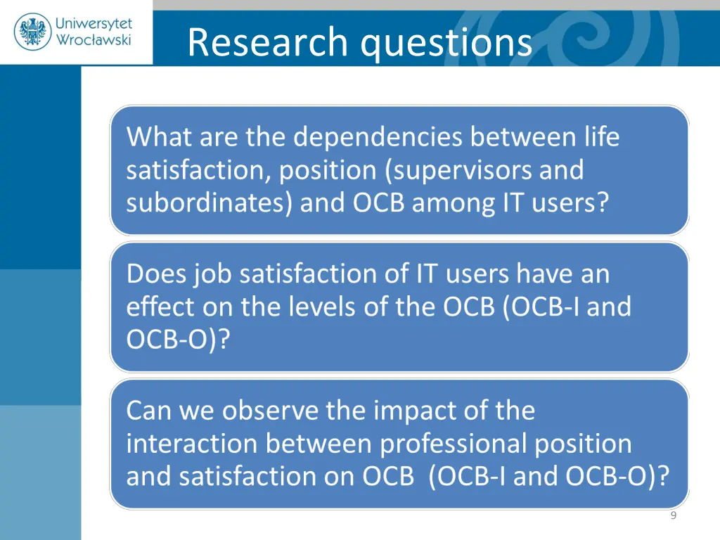 research questions