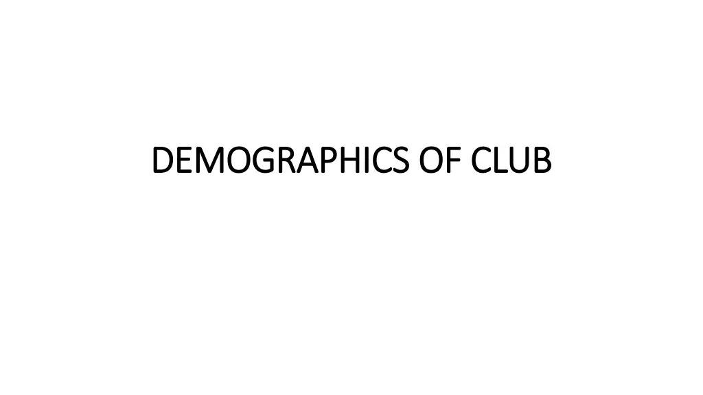 demographics of club demographics of club