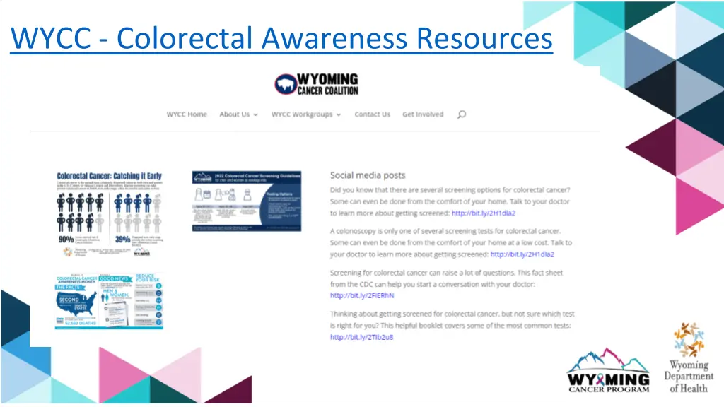 wycc colorectal awareness resources