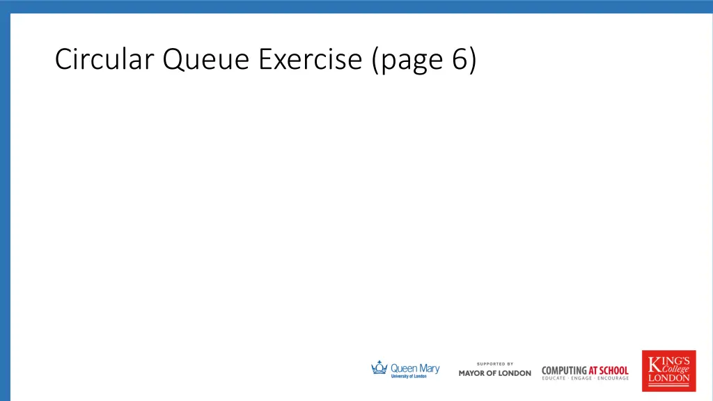 circular queue exercise page 6