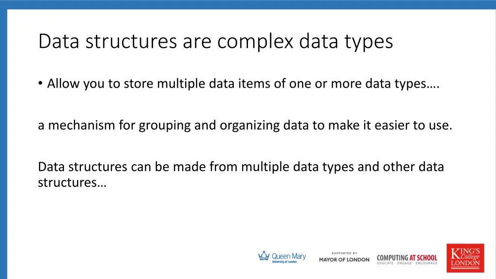 data structures are complex data types