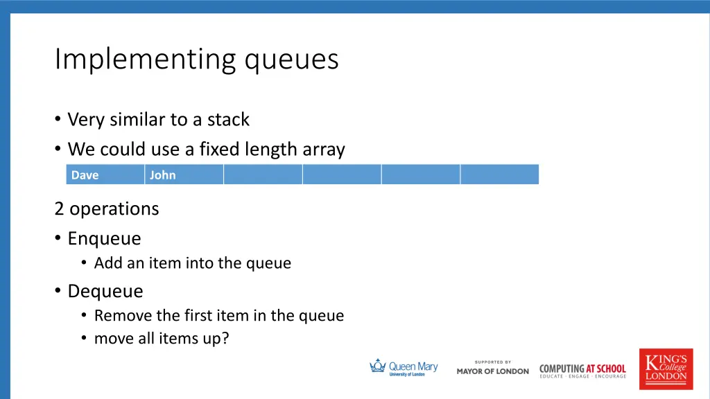 implementing queues