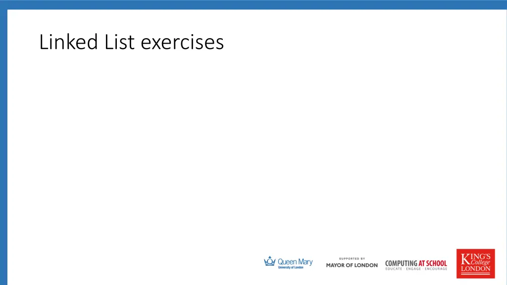 linked list exercises