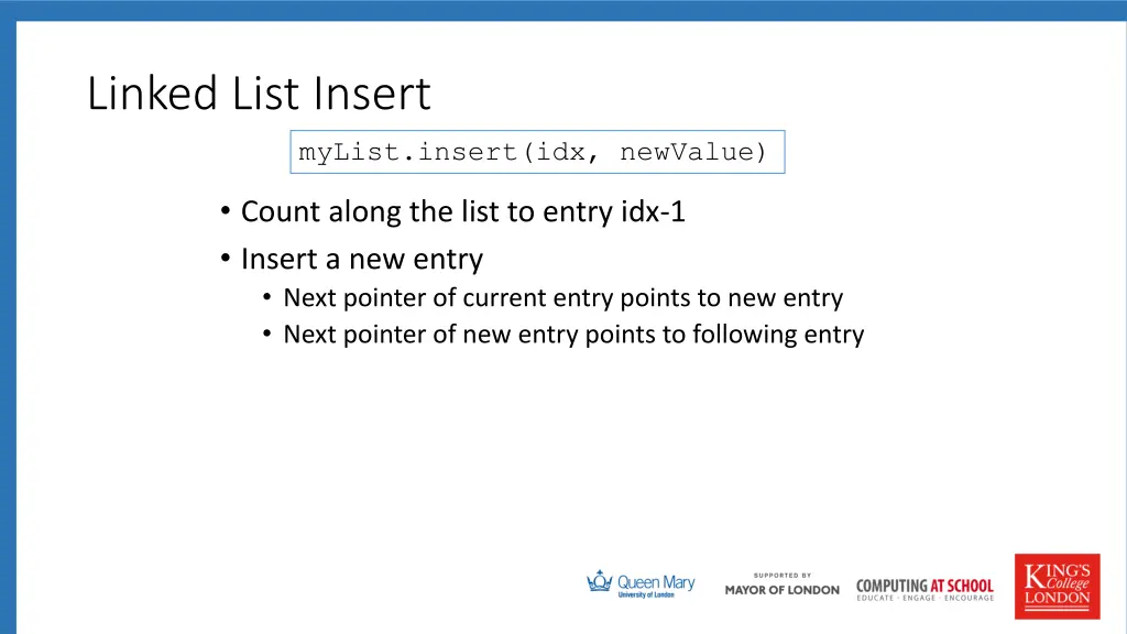 linked list insert